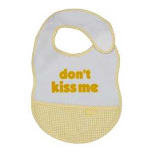 BabyJem  Lüks Öpme Beni Bebek Mama Önlüğü 1032 Beyaz-Sarı