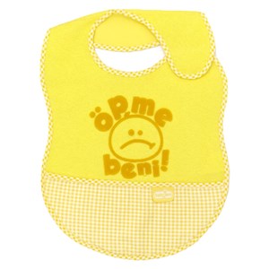 BabyJem Lüks Öpme Beni Bebek Mama Önlüğü 1032 Sarı