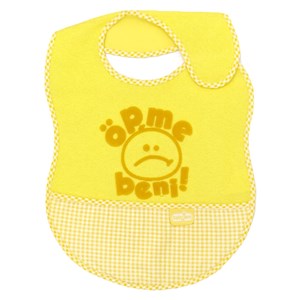 BabyJem Lüks Öpme Beni Bebek Mama Önlüğü 1032 Sarı