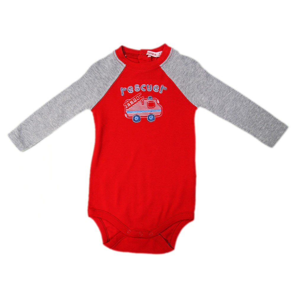 Mamino 5951 Erkek Uzun Kollu Bebek Body Kırmızı