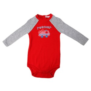 Mamino 5951 Erkek Uzun Kollu Bebek Body Kırmızı