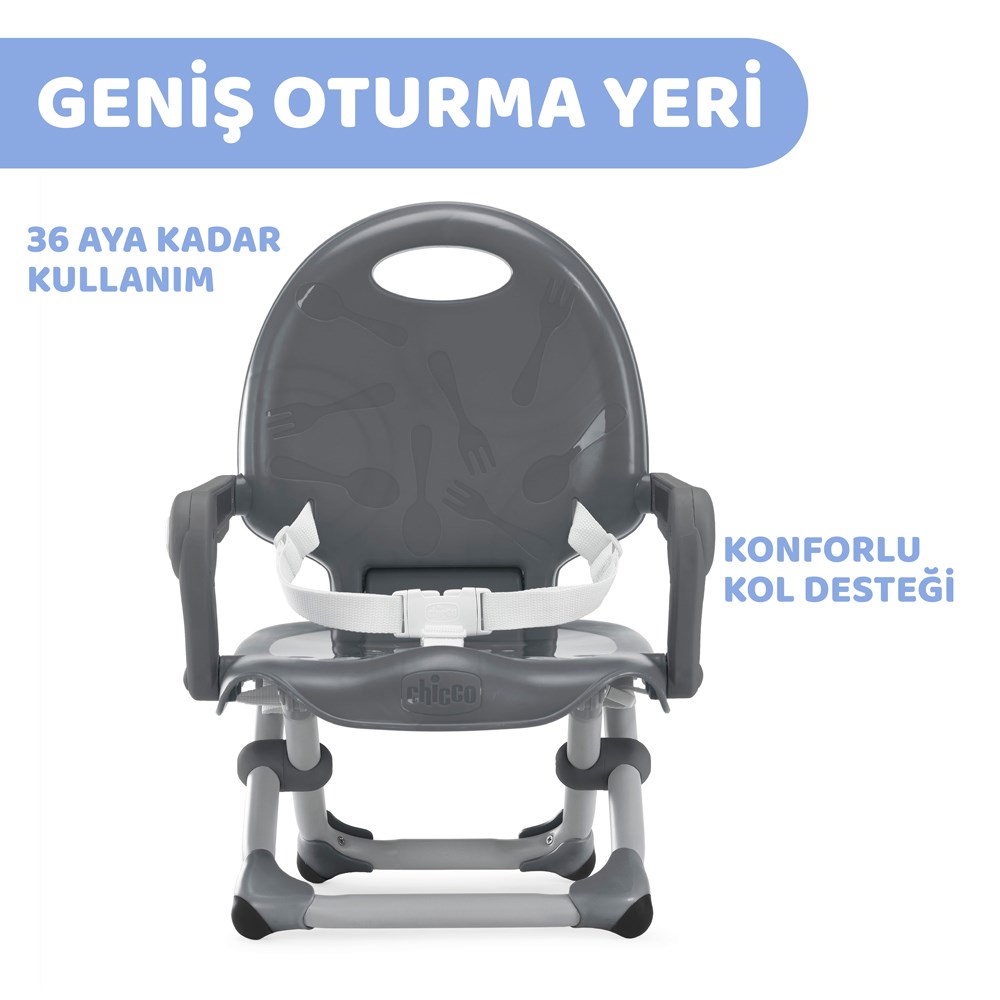 Chicco Pocket Snack Yükseltici Mama Sandalyesi Dark Grey