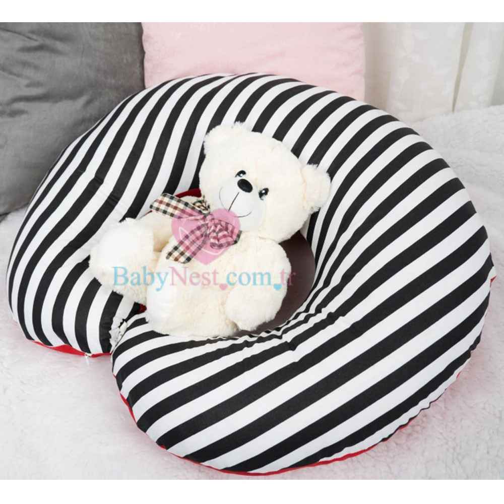 BabyNest Bebek Emzirme Yastığı Siyah-Beyaz