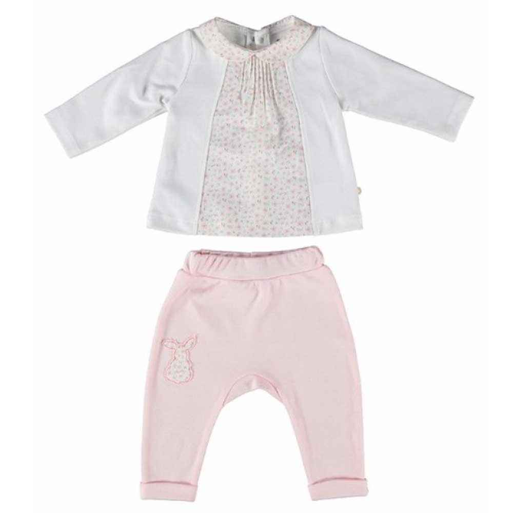 Bibaby 59373 Nice Rabbit Bebek Yaka 2li Takım Pembe