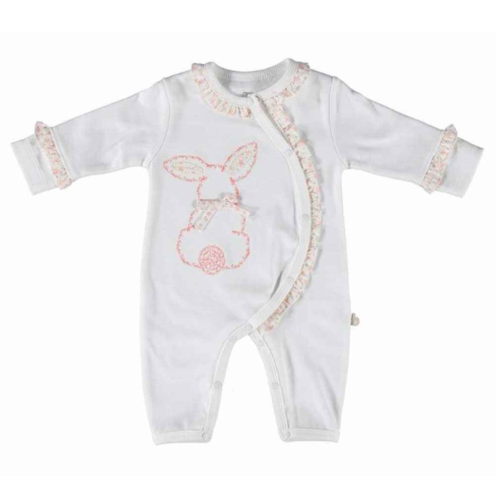 Bibaby 60213 Nice Rabbit Patiksiz Bebek Tulumu Somon