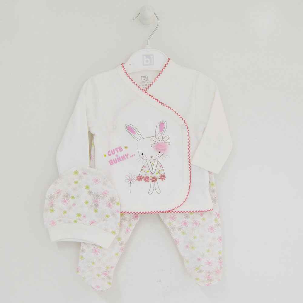 Bibaby 73062 Cute Bunny 3 Lü Zıbın Seti Pembe