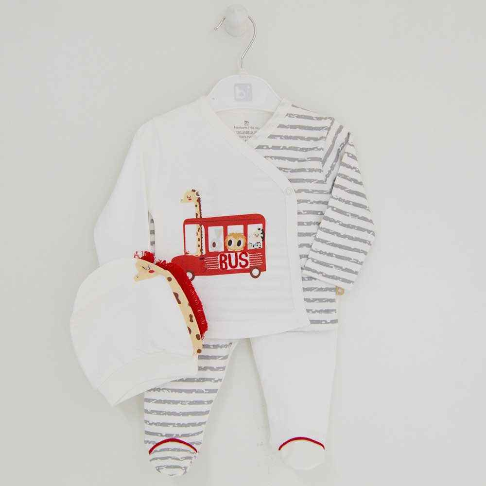 Bibaby 73079 Gıraffe Bus 3lü Zıbın Seti Kırmızı