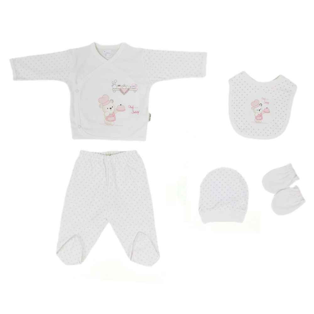 Bebitof 782 Hastane Çıkışı 5li Set 0-3 Ay Pembe
