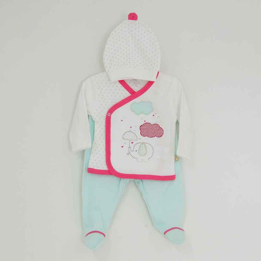 Bibaby 73069 Bulutlu Fil 3 Lü Zıbın Seti Mint