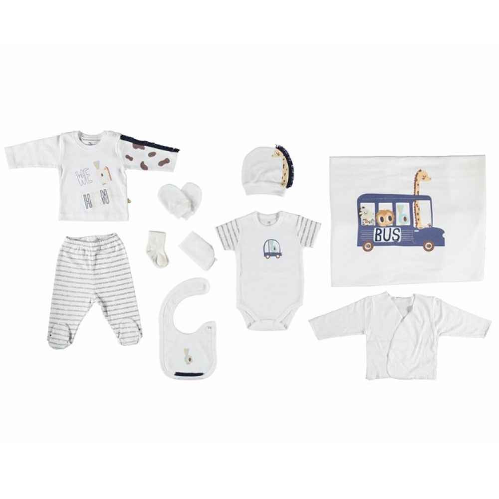 Bibaby 63083 Giraffe Bus 10 Lu Zıbın Seti 0-3 Ay İndigo