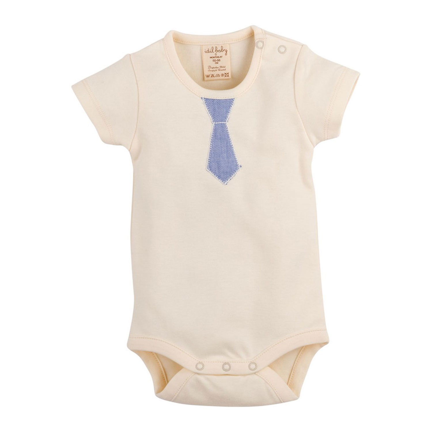 İdilbaby 9166 Organik Kısa Kollu Bebek Body Organik
