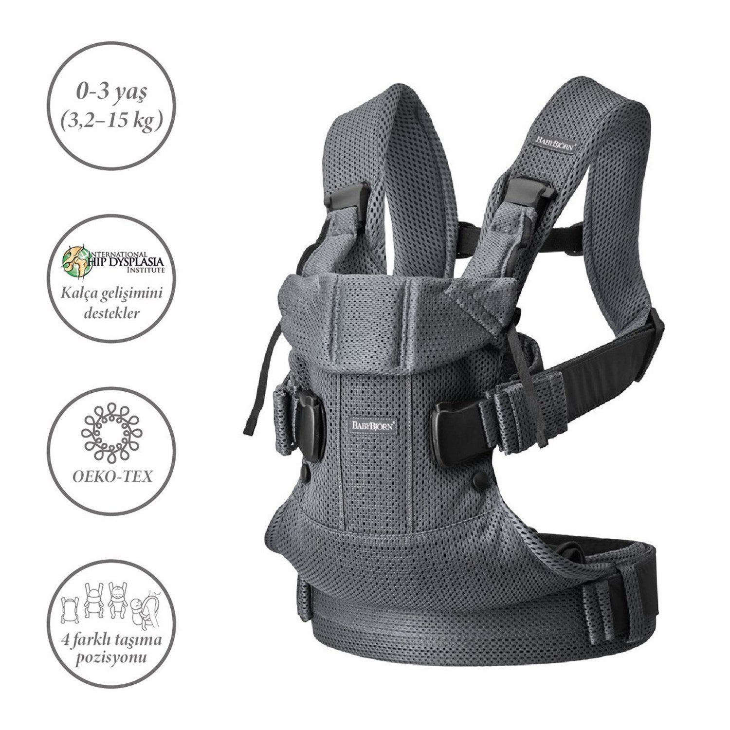 BabyBjörn Kanguru One Air 3D Mesh Anthracite