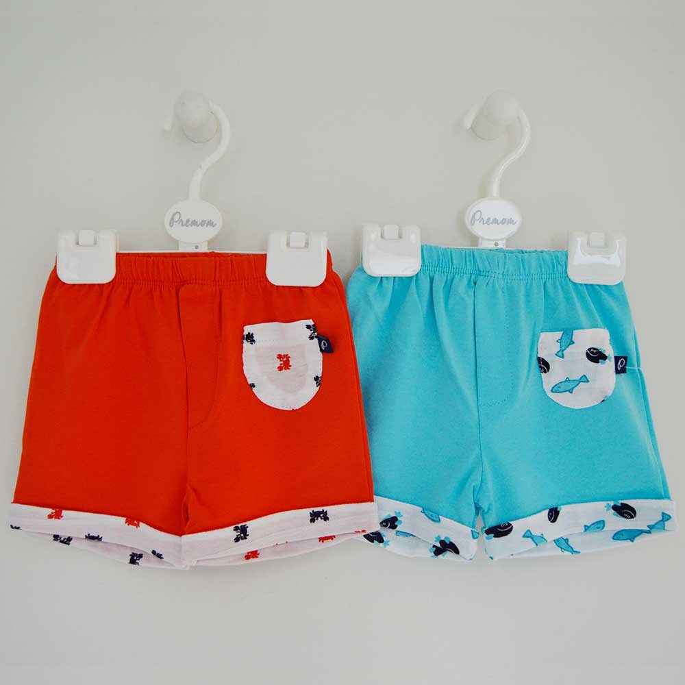 Premom 1688 Nice Friends 2'li Bebek Şortu Turuncu