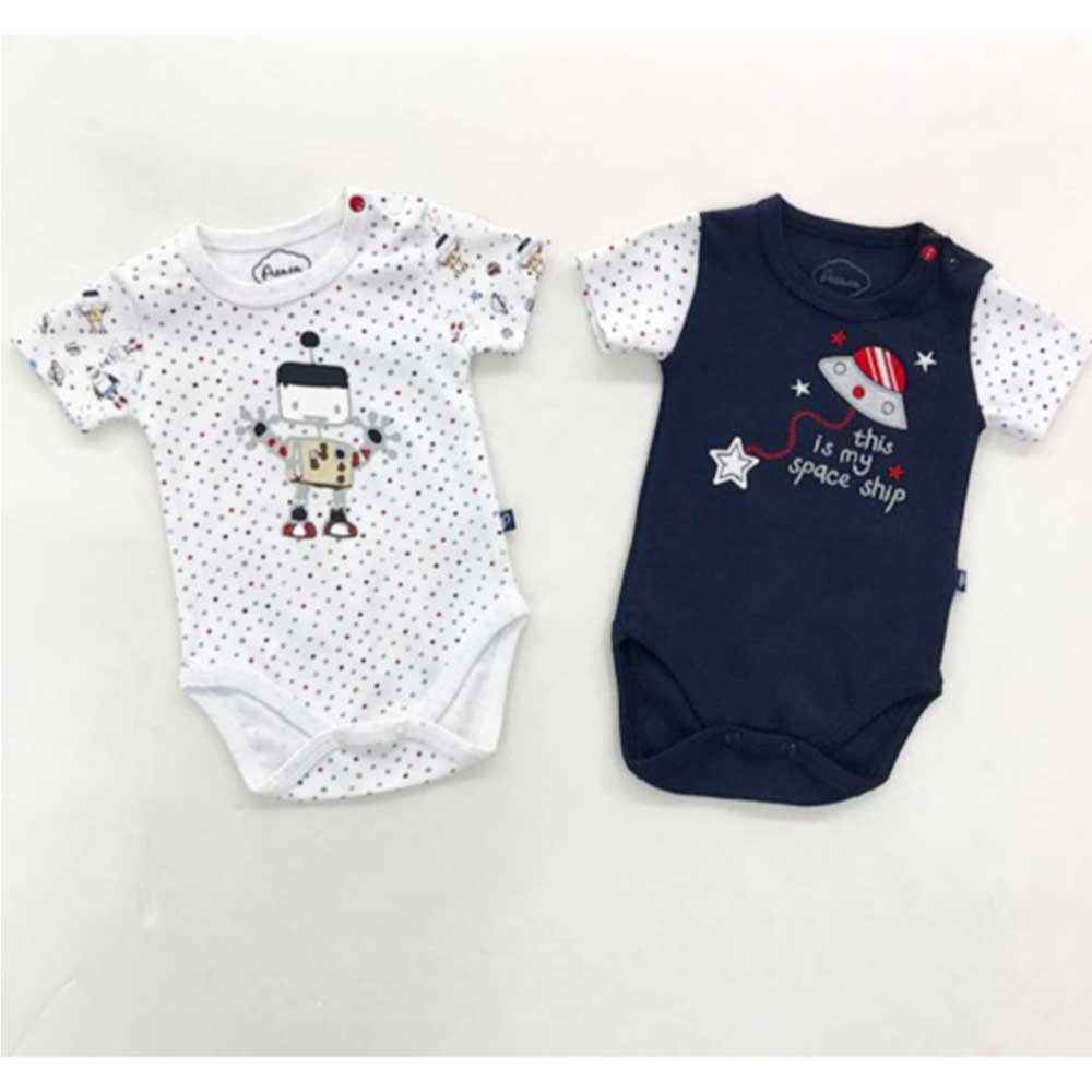 Premom 1595 Space 2'li Bebek Body Beyaz
