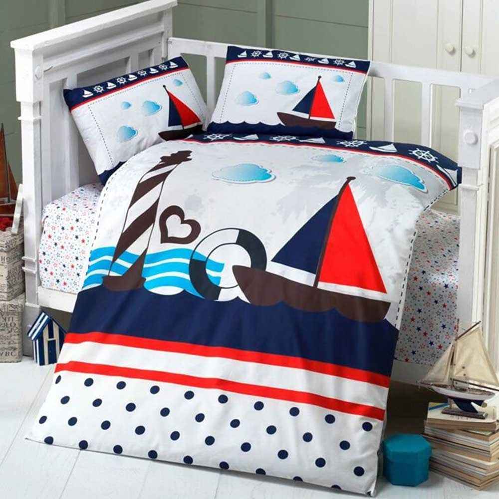 Kidboo Baskılı Nevresim 4lü Takım Mavi