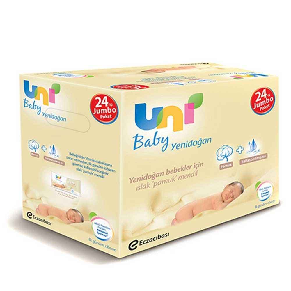 Unibaby Yenidoğan Islak Pamuk Mendil 24lü 