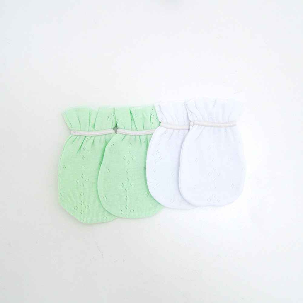 Sevi Bebe 156 Bebek 2'li Eldiven Beyaz-Yeşil