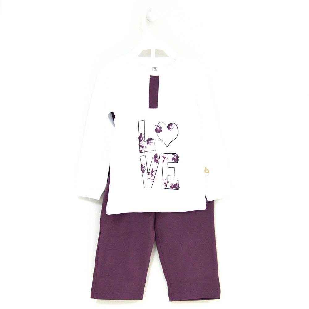 Bibaby 59290 Love Bebek Pijama Takımı Mürdüm