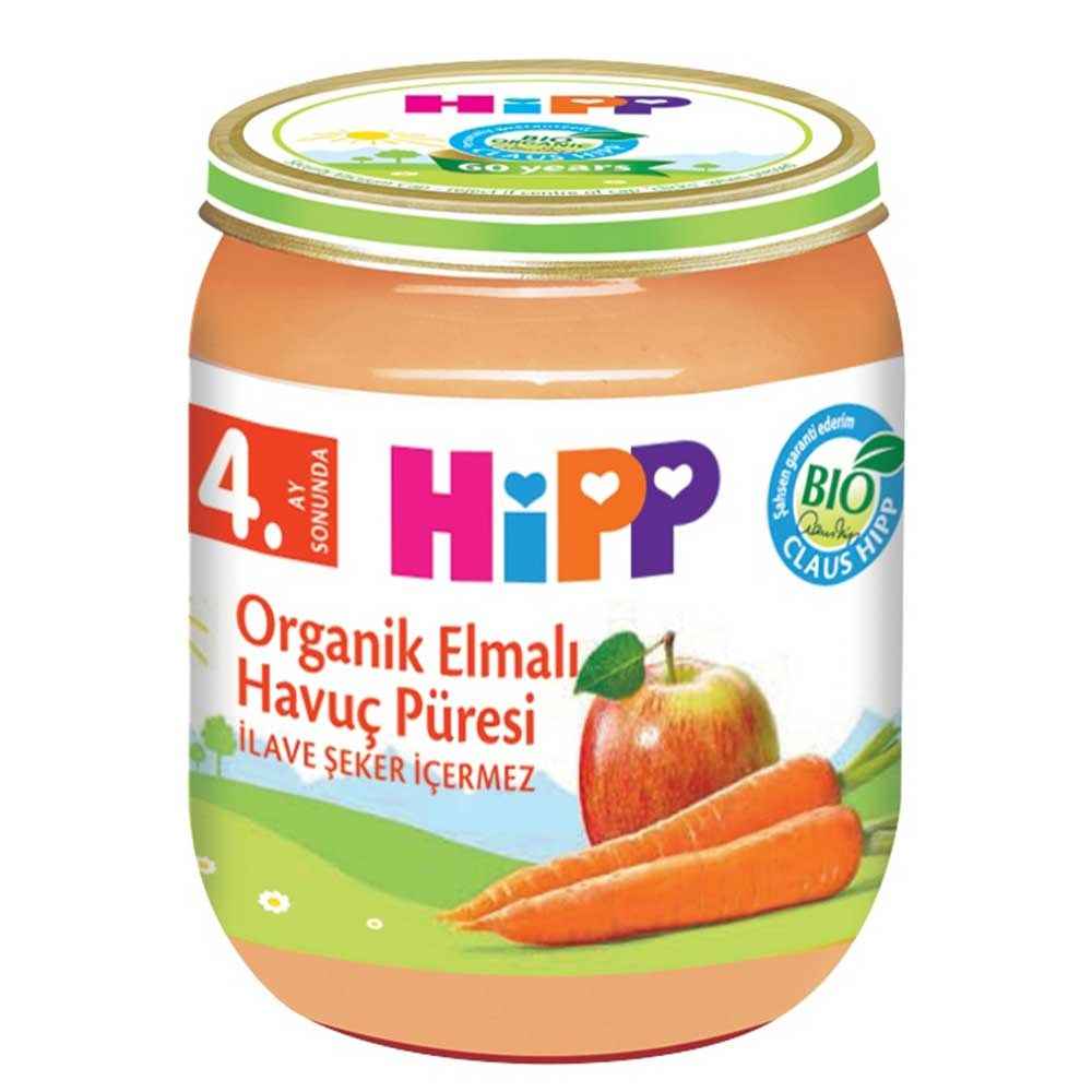 Hipp Organik Elmalı Havuç Püresi 125 Gr +4 Ay 