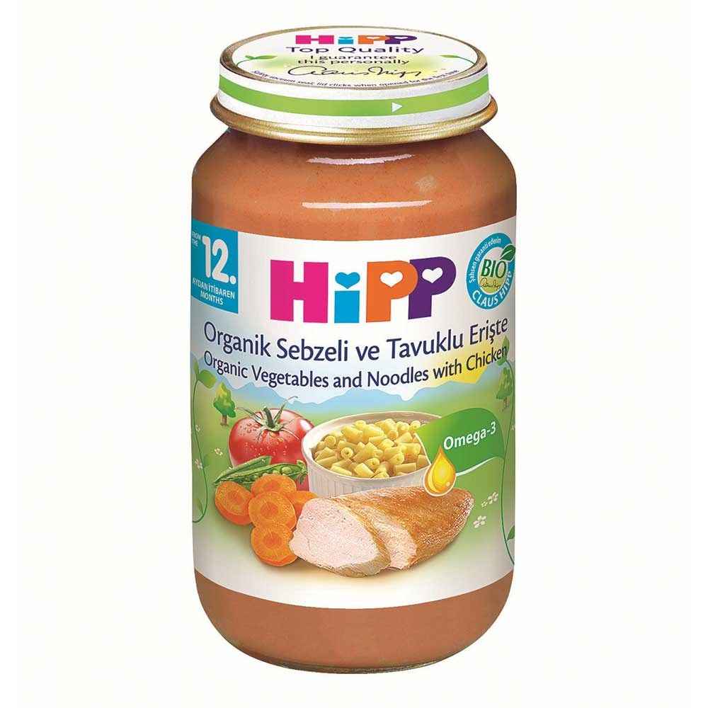 Hipp Organik Sebzeli Ve Tavuklu Erişte 220 Gr +12 Ay 