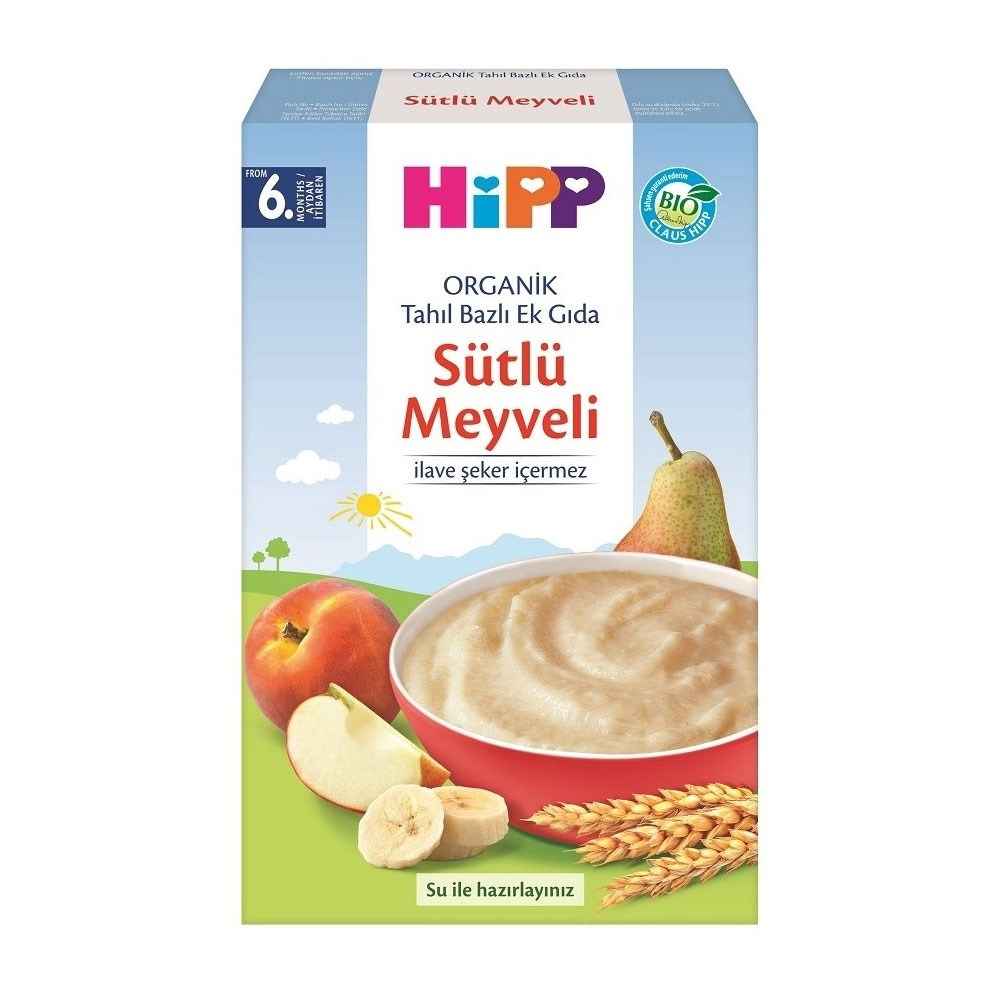 Hipp Organik Sütlü Meyveli Tahıl Bazlı Ek Gıda 250gr 