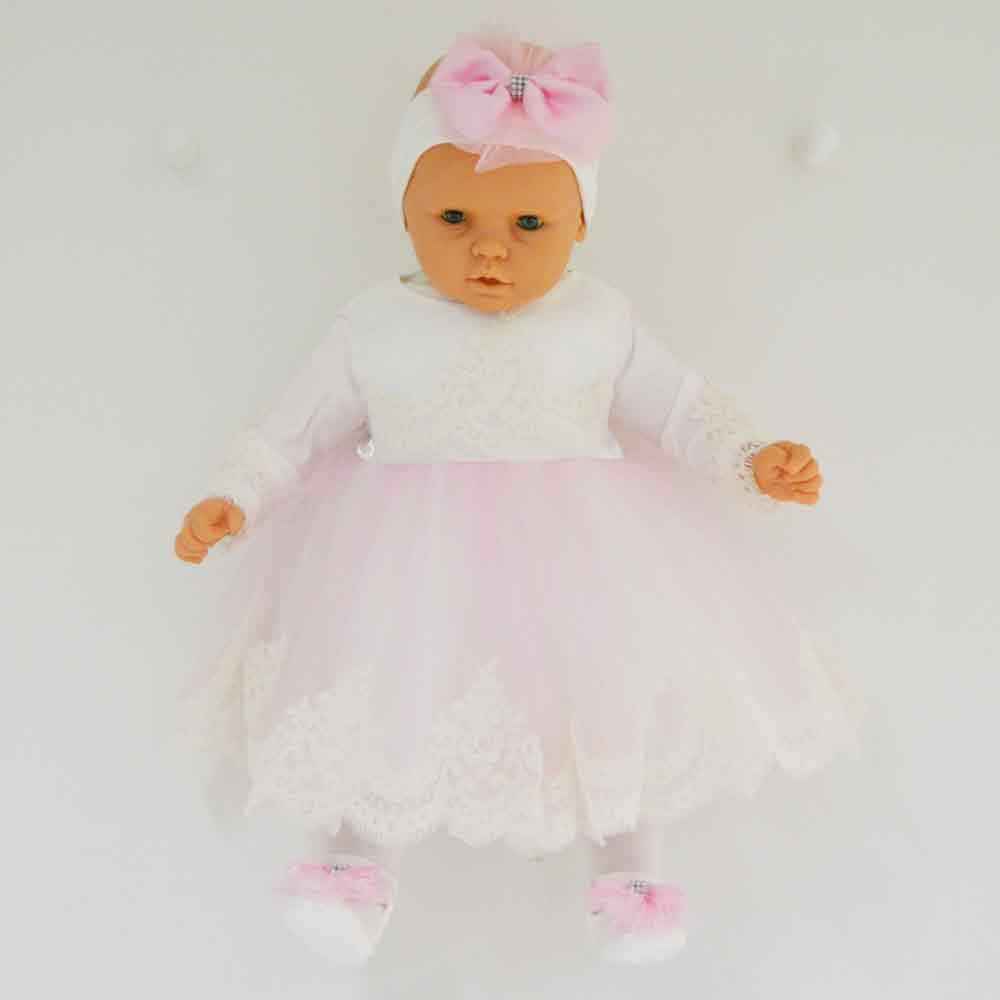 Eda Baby 1050 Kız Mevlüt Takımı Krem-Pembe