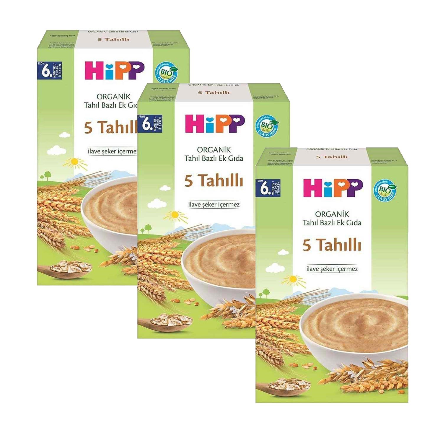 Hipp Organik 5 Tahıllı Tahıl Bazlı Ek Gıda 200 gr. 6+ Ay x