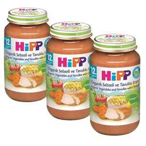 Hipp Organik Sebzeli Ve Tavuklu Erişte 220 Gr +12 Ay x 3 Adet 