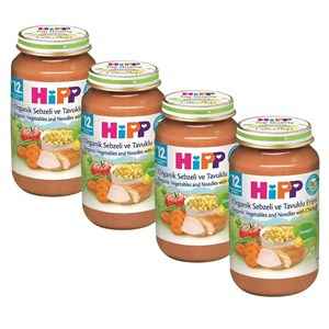 Hipp Organik Sebzeli Ve Tavuklu Erişte 220 Gr +12 Ay x 4 Adet 