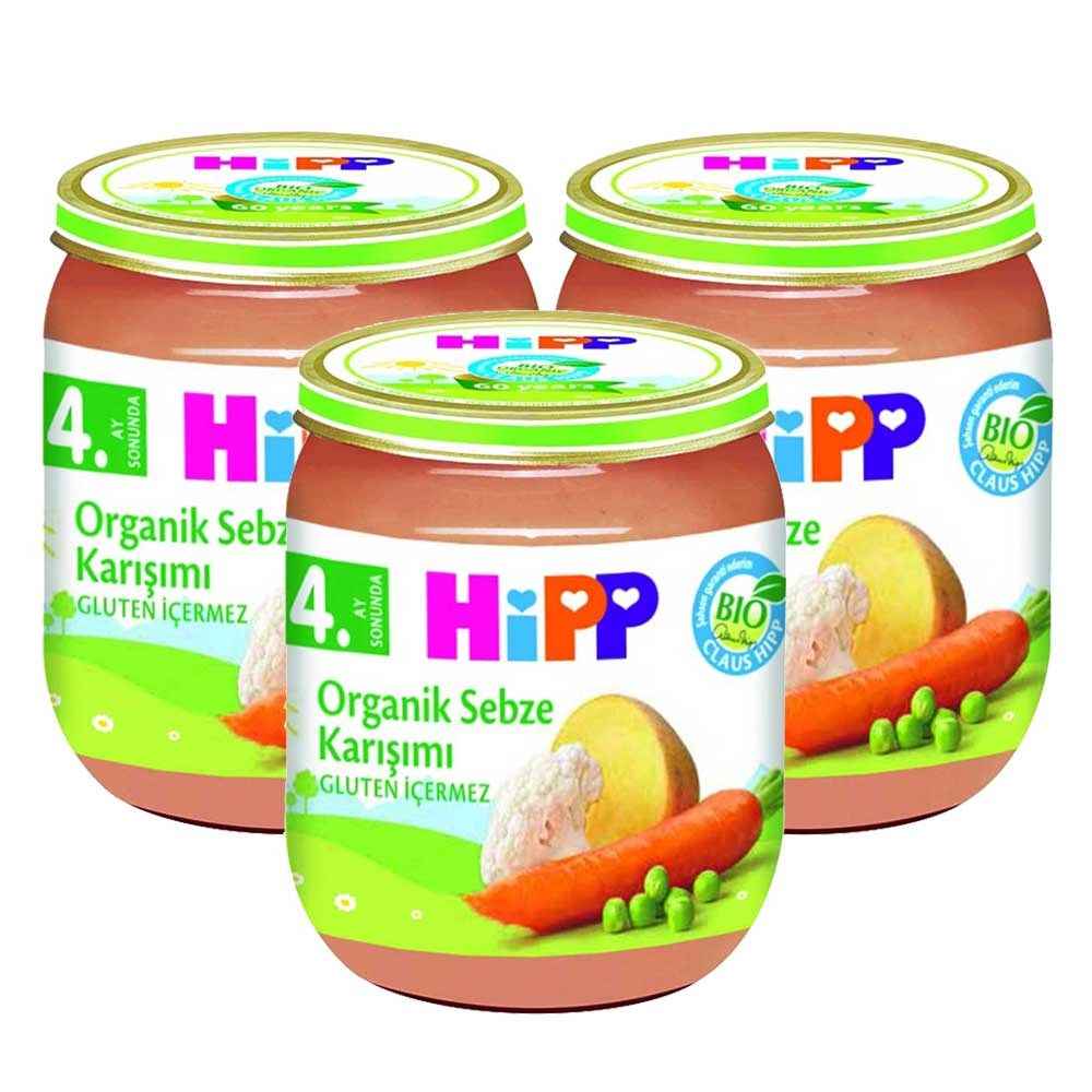 Hipp Organik Sebze Karışımı 125 Gr +4 Ay x 3 Adet 