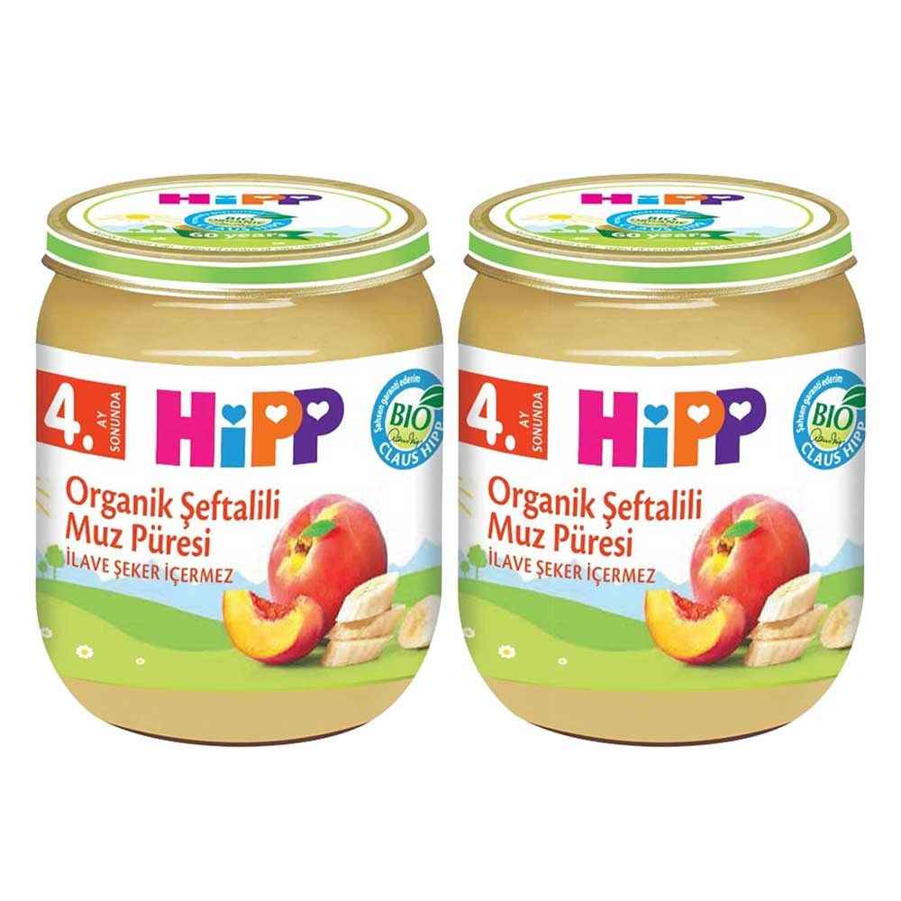 Hipp Organik Şeftalili Muz Püresi 125 Gr +4 Ay x 2 Adet 