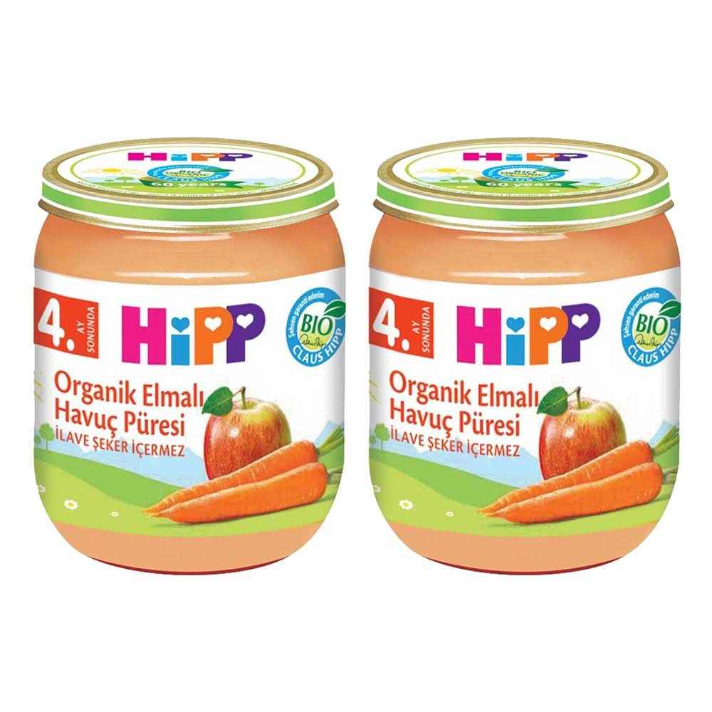 Hipp Organik Elmalı Havuç Püresi 125 Gr +4 Ay x 2 Adet 