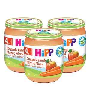 Hipp Organik Elmalı Havuç Püresi 125 Gr +4 Ay x 3 Adet 