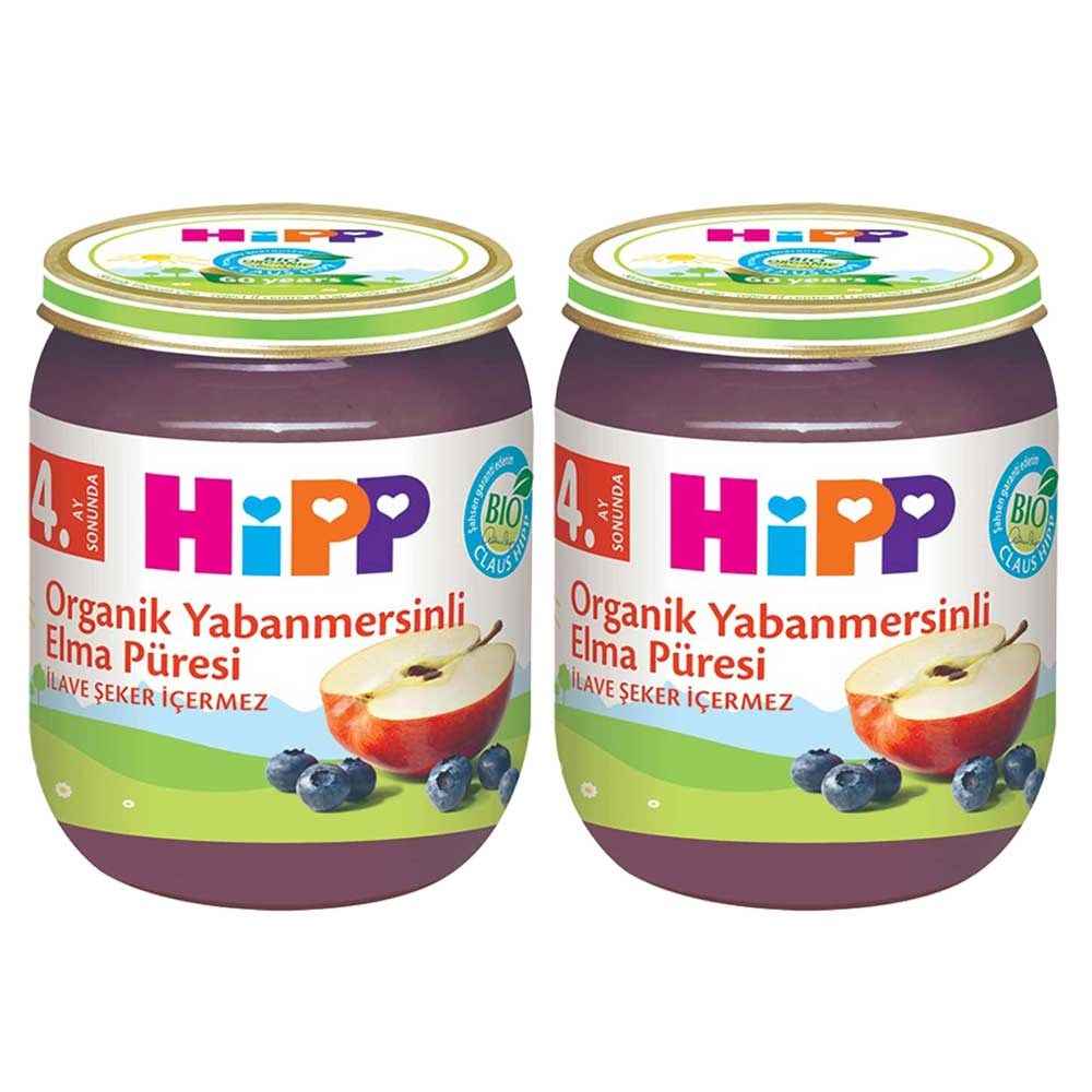 Hipp Organik Yabanmersinli Elma Püresi 125 Gr +4 Ay x 2 Adet 