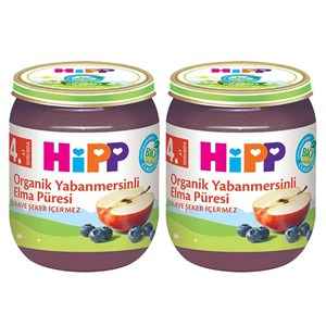 Hipp Organik Yabanmersinli Elma Püresi 125 Gr +4 Ay x 2 Adet 