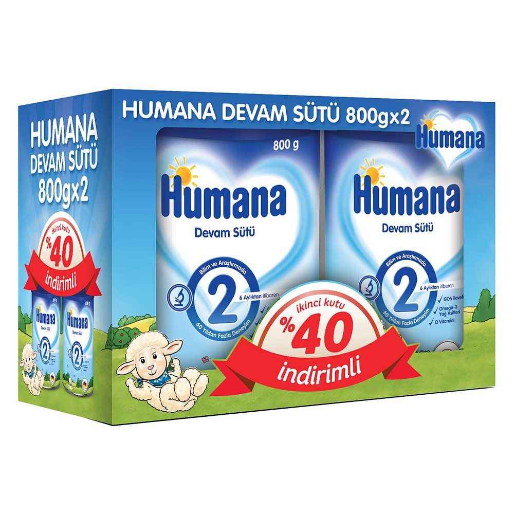 Humana Devam Sütü 2 800 Gr 2'li Avantaj Paket 