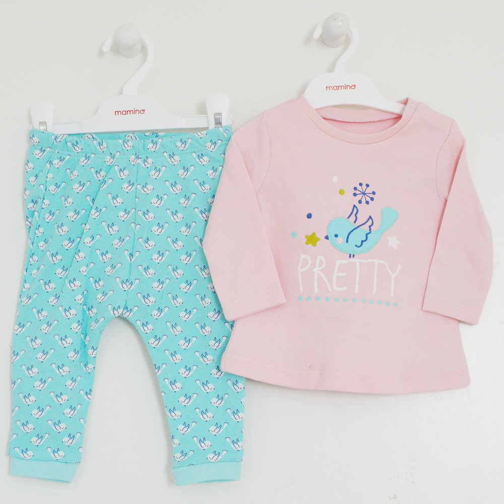 Mamino 9435 Bebek Pijama Takımı Pembe