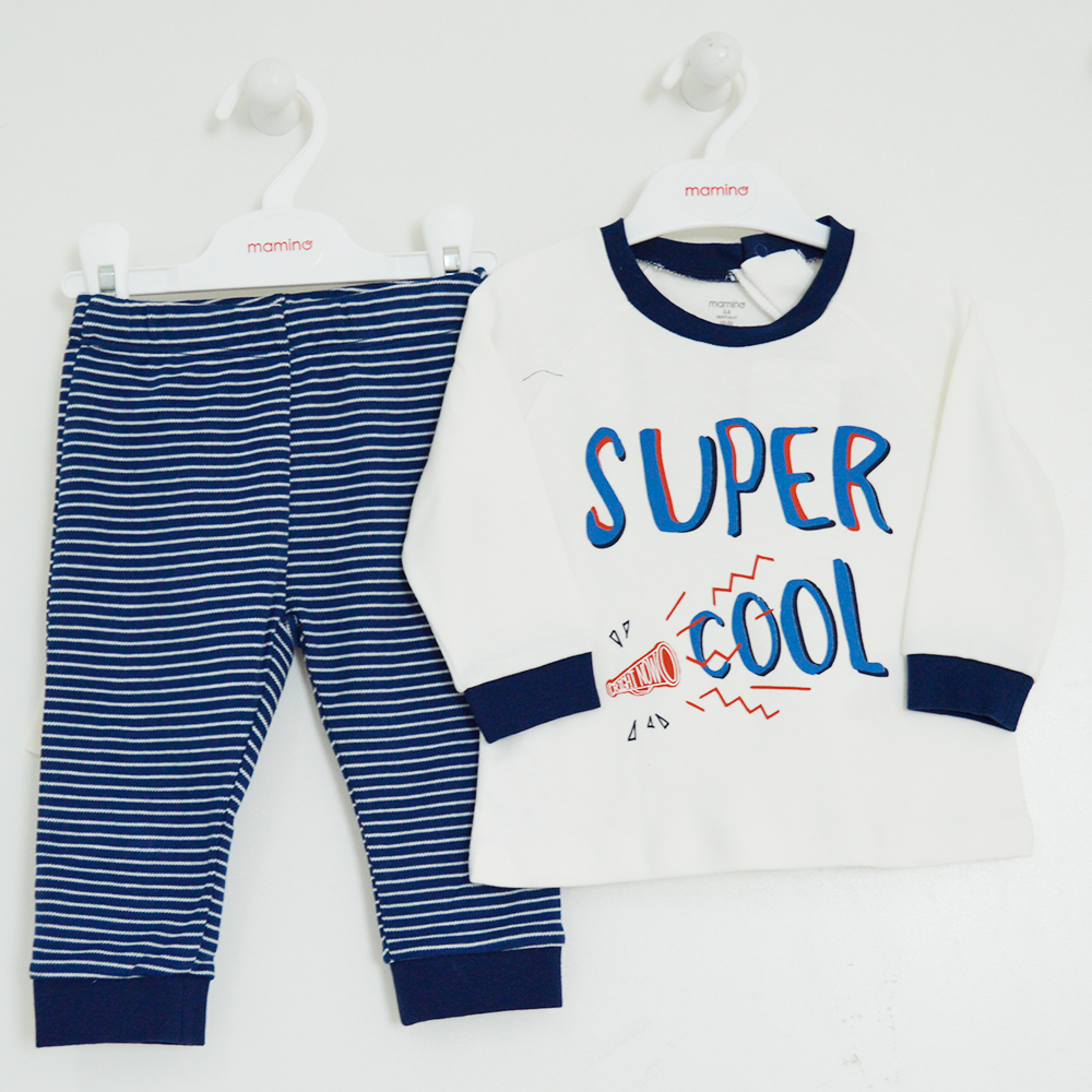Mamino 9204 Bebek Pijama Takımı Çizgili