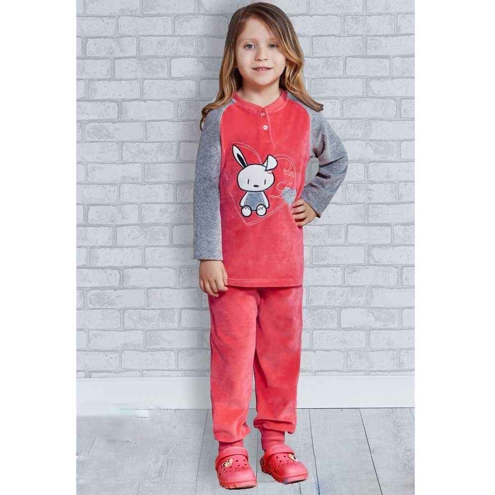 Roly Poly Kadife Pijama Takımı 1180 Nar Çiçeği