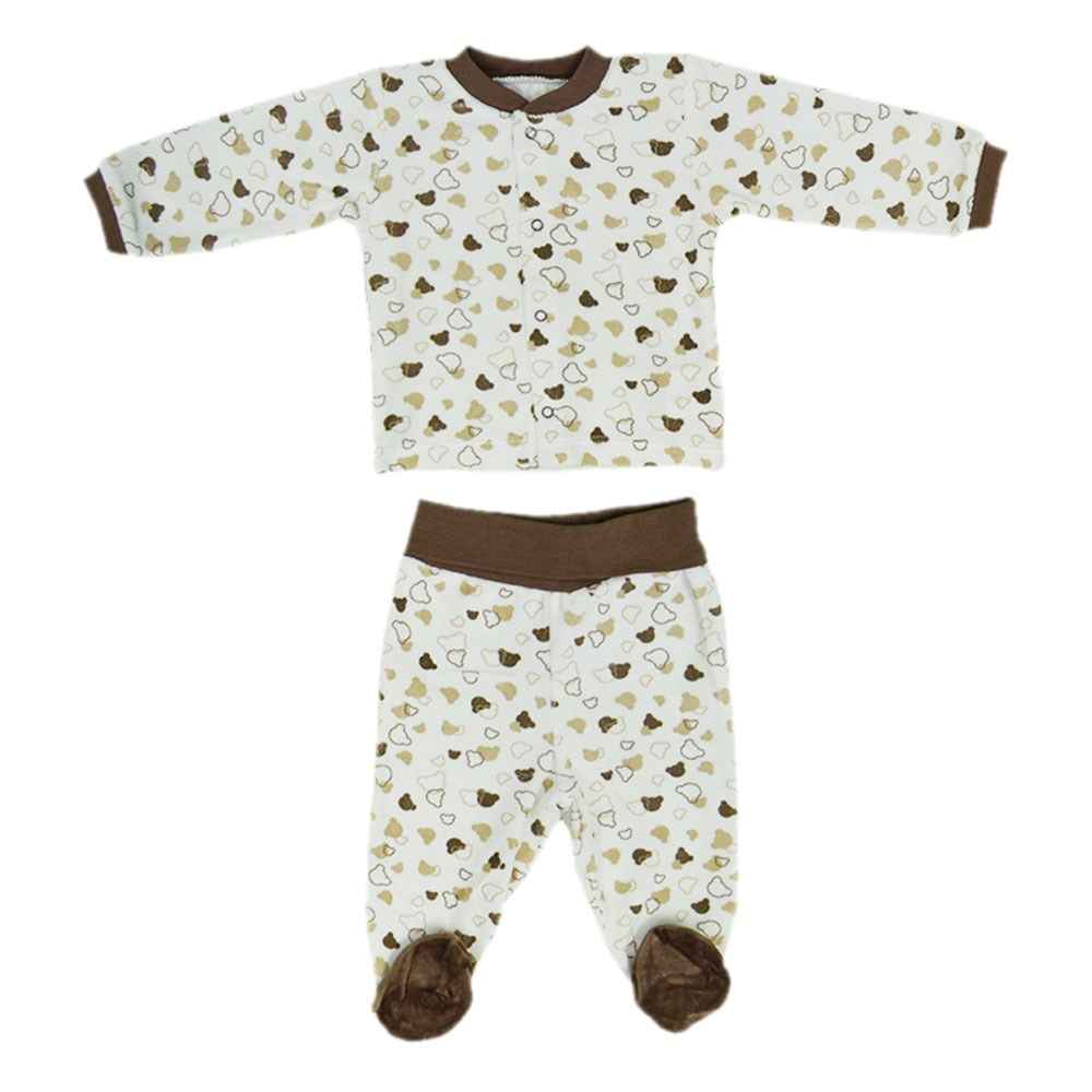 Bebetto F917 Kadife Bebek Pijama Takımı Ekru