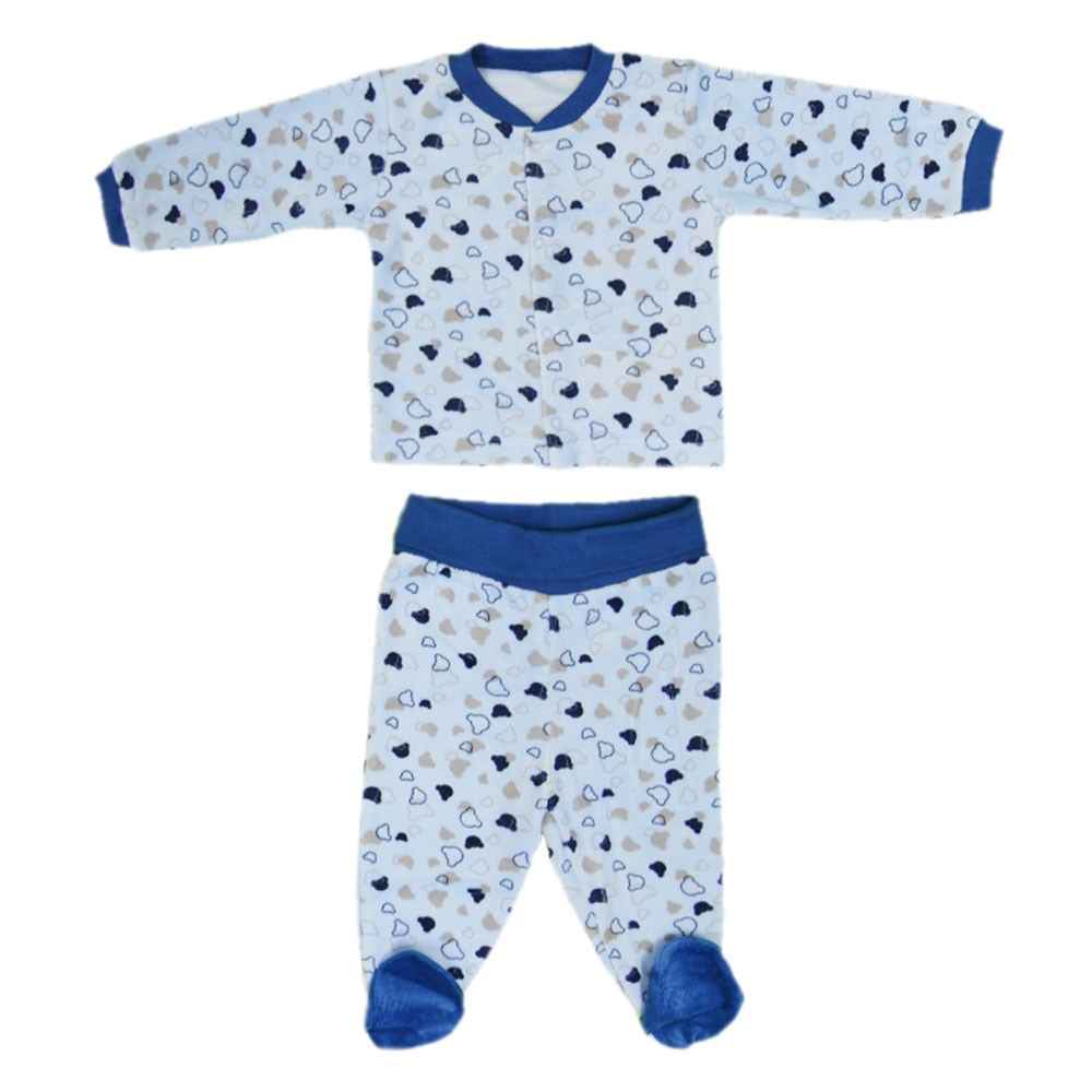 Bebetto F917 Kadife Bebek Pijama Takımı Mavi