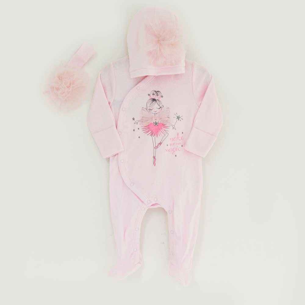 İdil Baby 8995 3'lü Bebek Tulumu Pembe