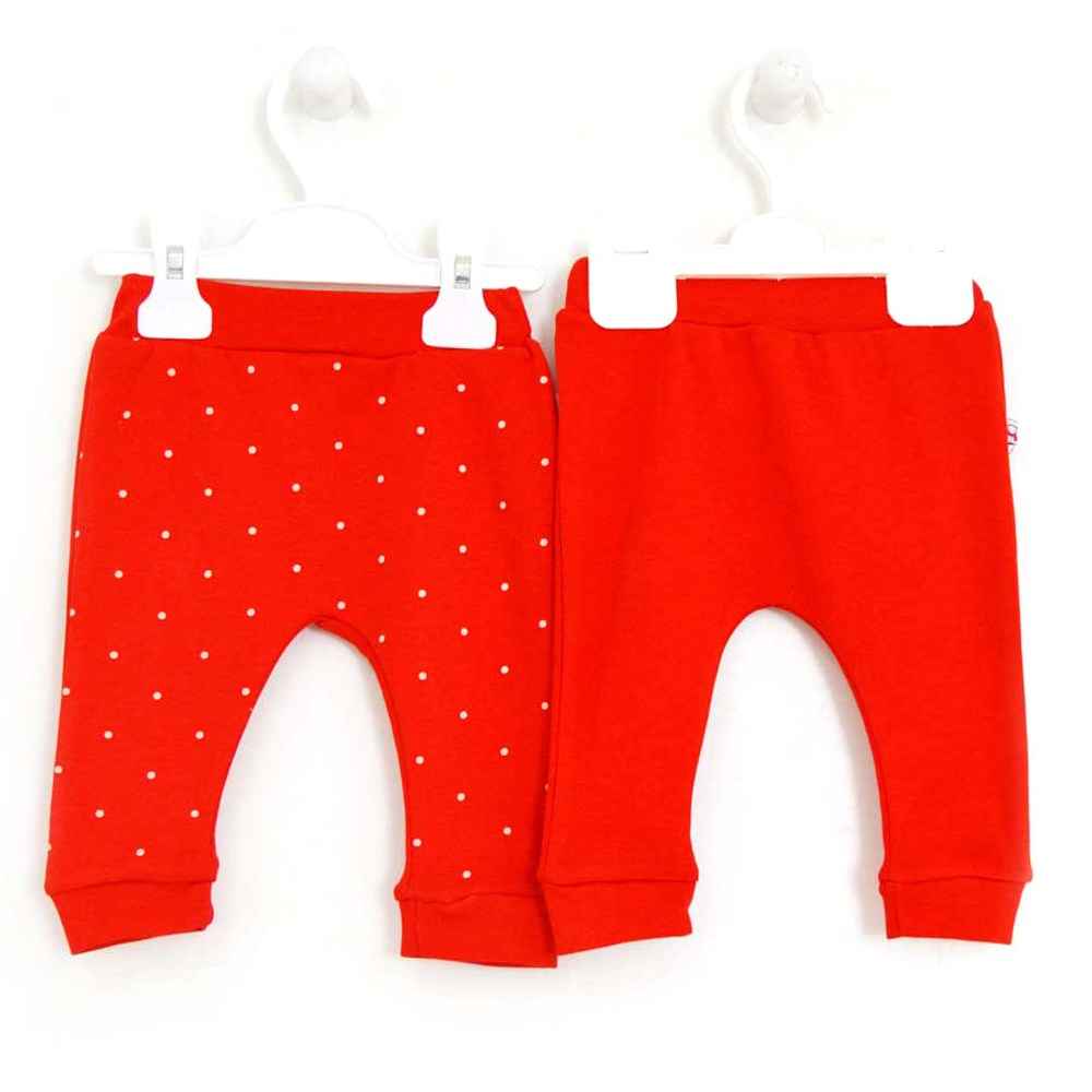 Mymio 5840 2'li Patiksiz Bebek Pantolonu Kırmızı
