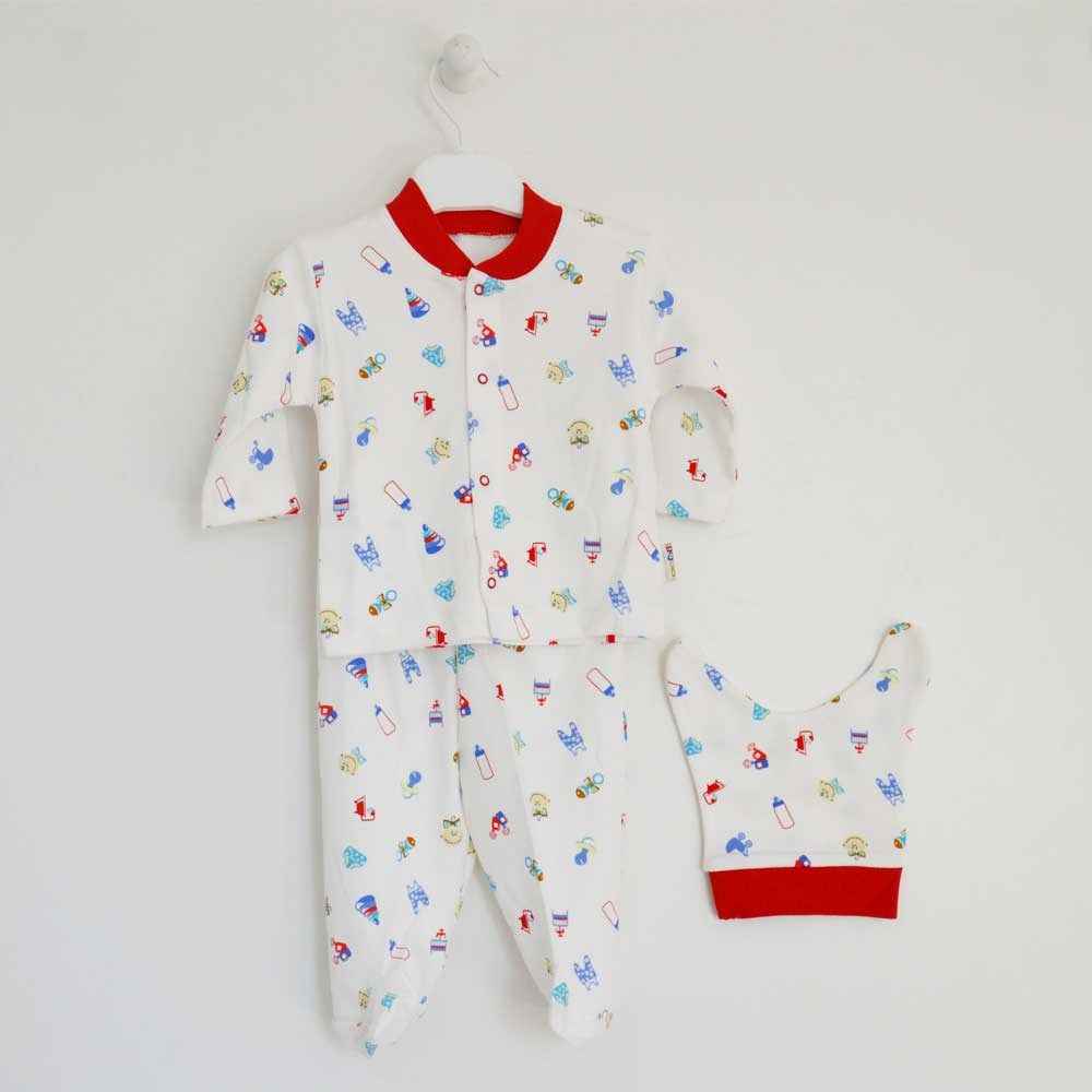 Sebi Bebe 2215 Bebek Pijama Takımı Kırmızı