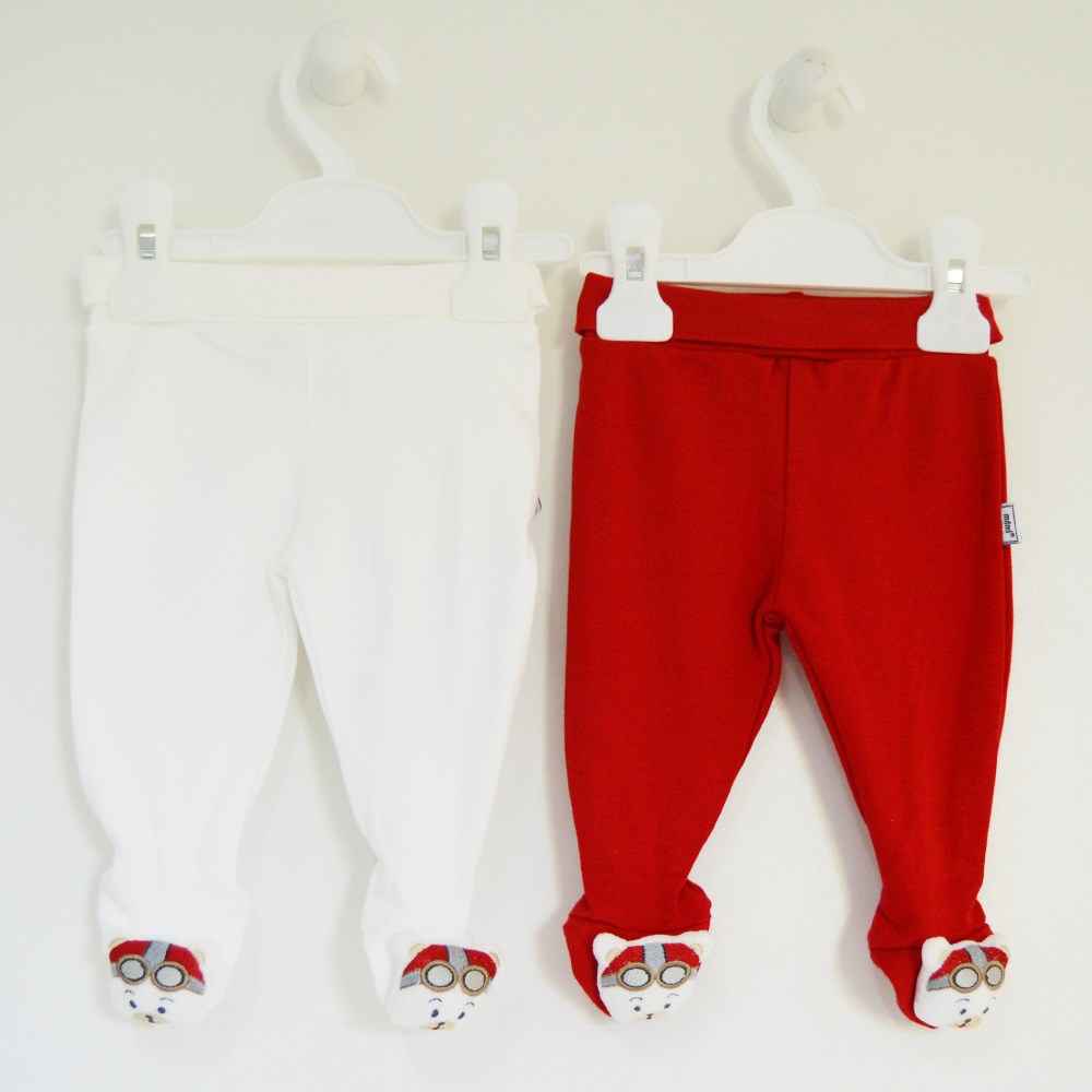 Minidamla 41467 Bebek Pantolunu Krem-Kırmızı