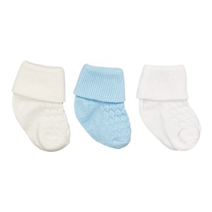 Sebi Bebe B120 3lü Bebek Çorabı  Beyaz-Mavi