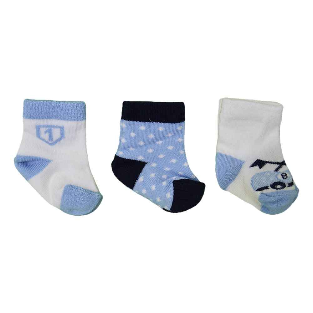Sebi Bebe A197 3lü Bebek Çorabı 0-3 Ay Lacivert-Mavi