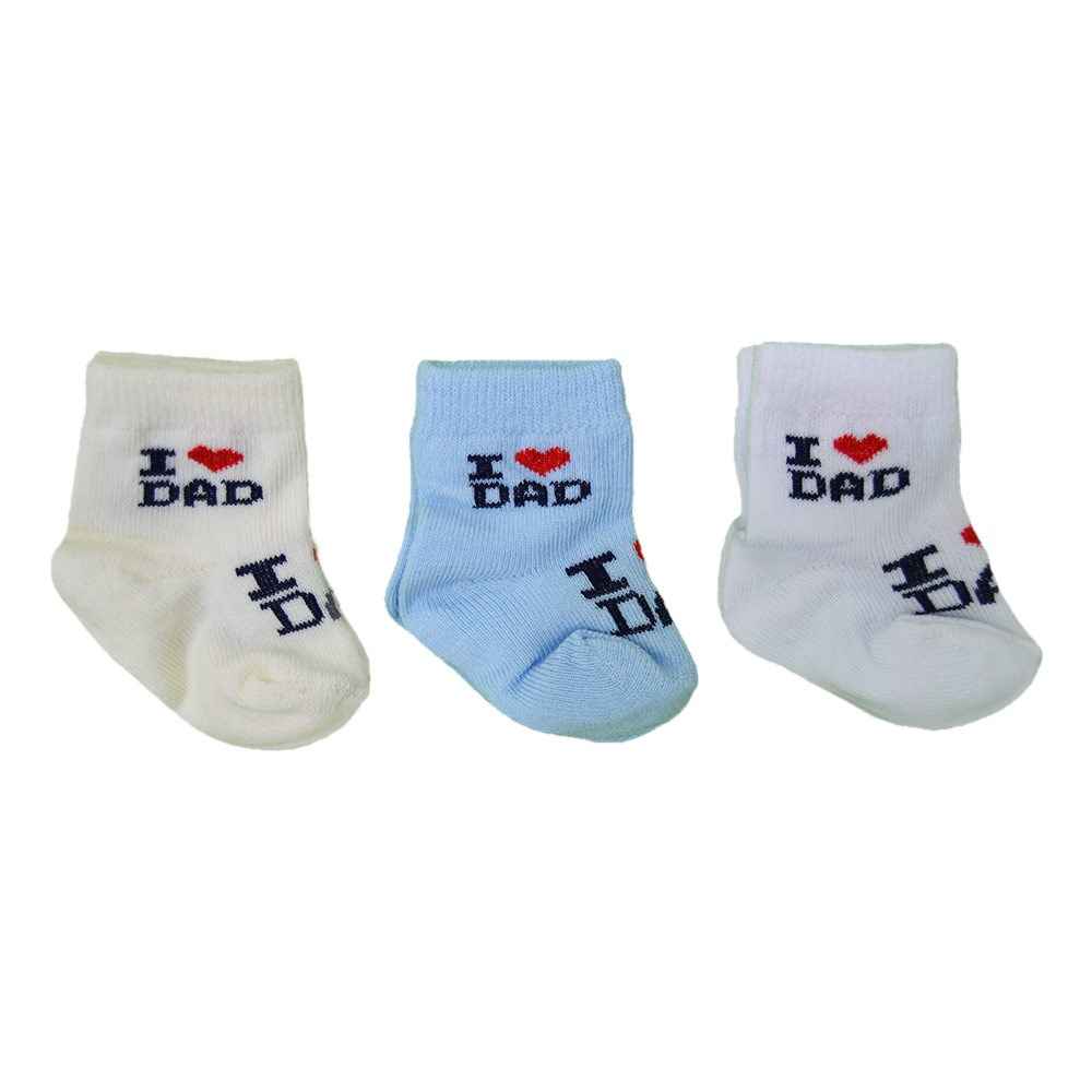 Sebi Bebe A197 3lü Bebek Çorabı 0-3 Ay Mavi