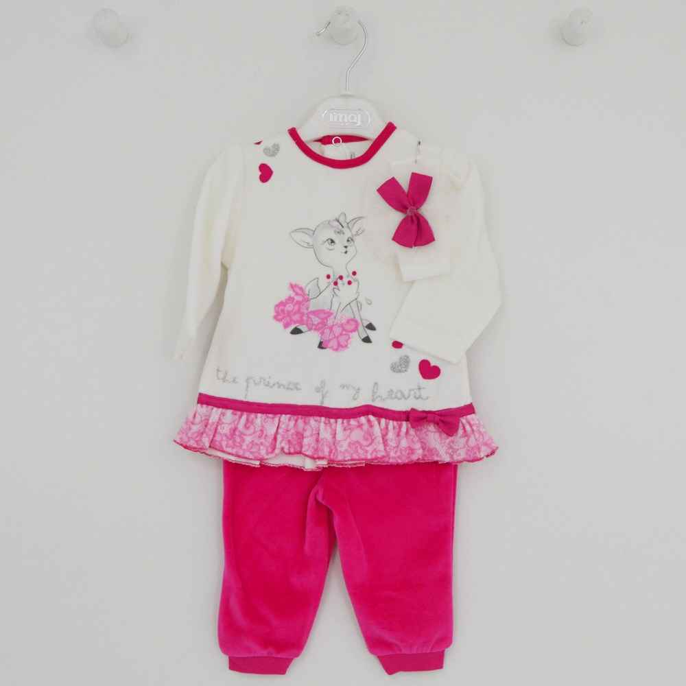 İmaj 389 Kadife 2li Bebek Takımı Fuşya