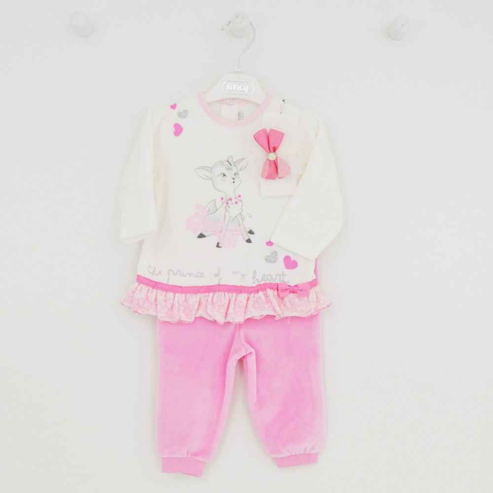İmaj 389 Kadife 2li Bebek Takımı Pembe